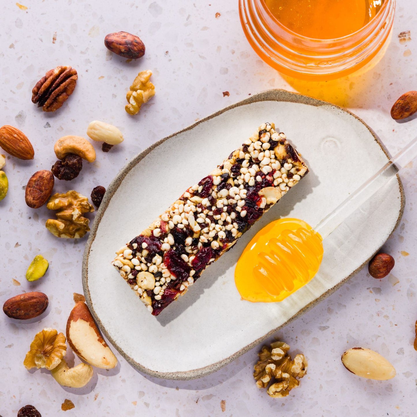 Nics Honey Fruit and Nut bar with Cocoa Nibs, Almonds and Blackcurrants, 12-Pack